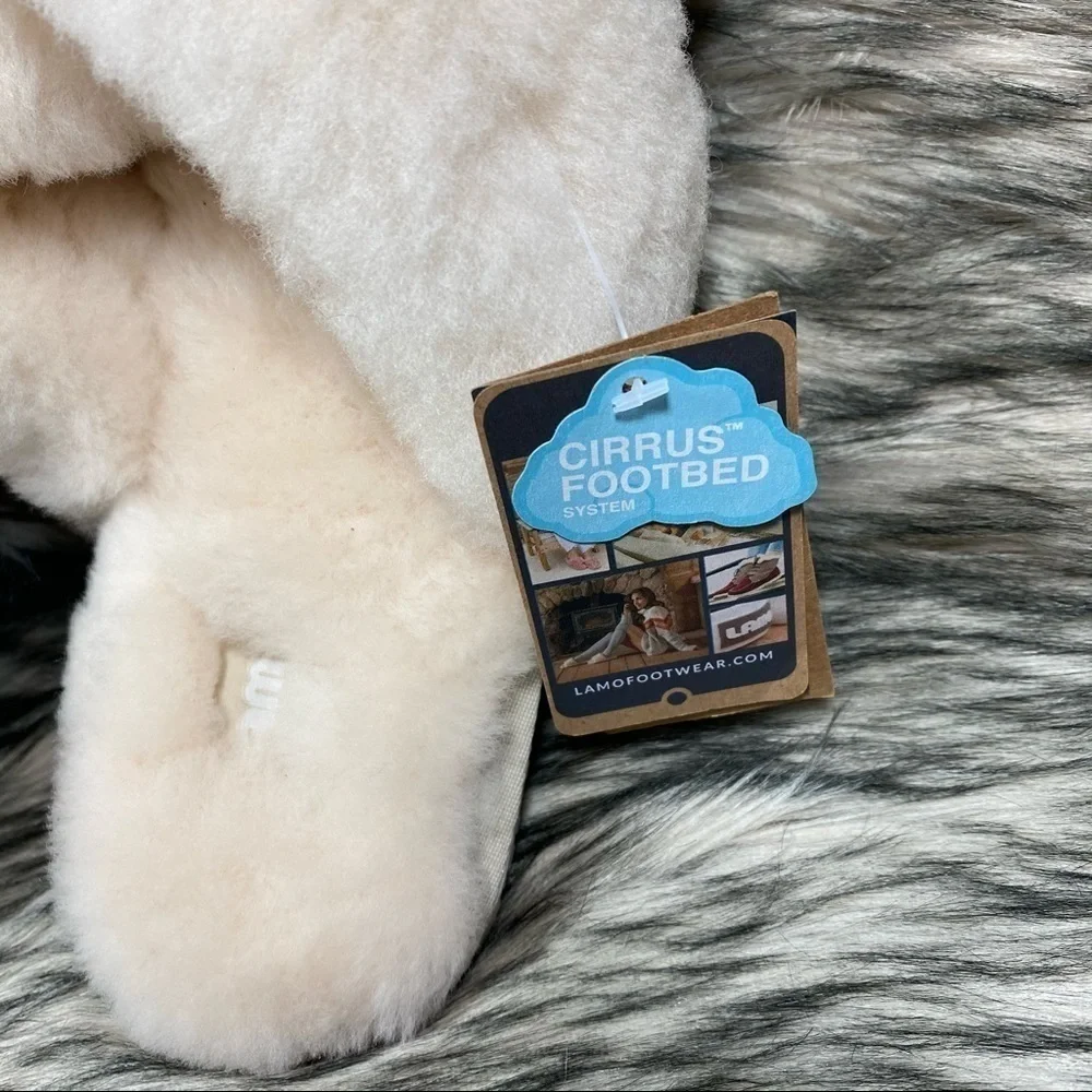 LAMO Sheepskin Alisa Cream Cross Slippers - Picture 5 of 10